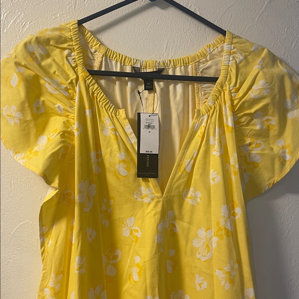Banana Republic Yellow Floral Mini Dress